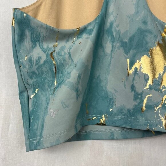 Old Navy High Neck Marble Gold Sports Bra Womens M Goddess Luxe Gym Athleisure - Picture 5 of 10